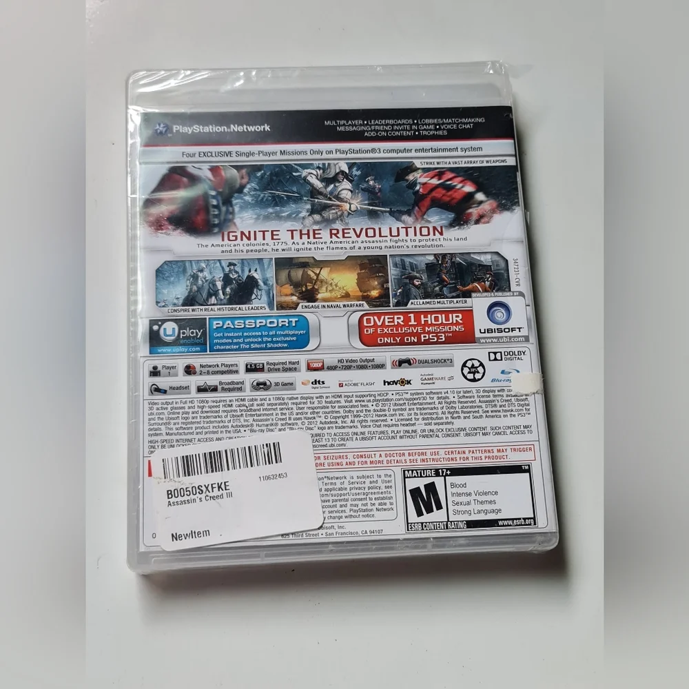 Assassins Creed III PS3 game